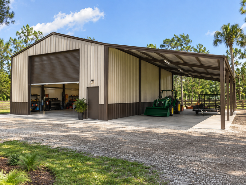 Enclosed or open-sided pole barn