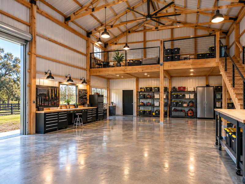 Pole barn interior framing