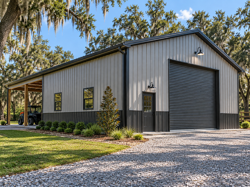 Pole barn metal siding